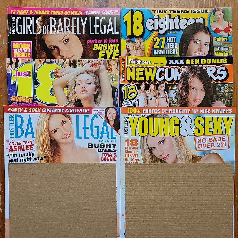 Vintage Adult Magazine Lot Of 6 - Girls Of Hustler Barely Legal - VG Condition
